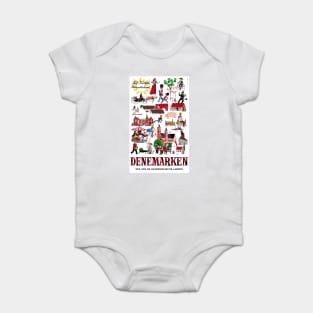 Vintage Travel Poster Denmark Denemarken Baby Bodysuit